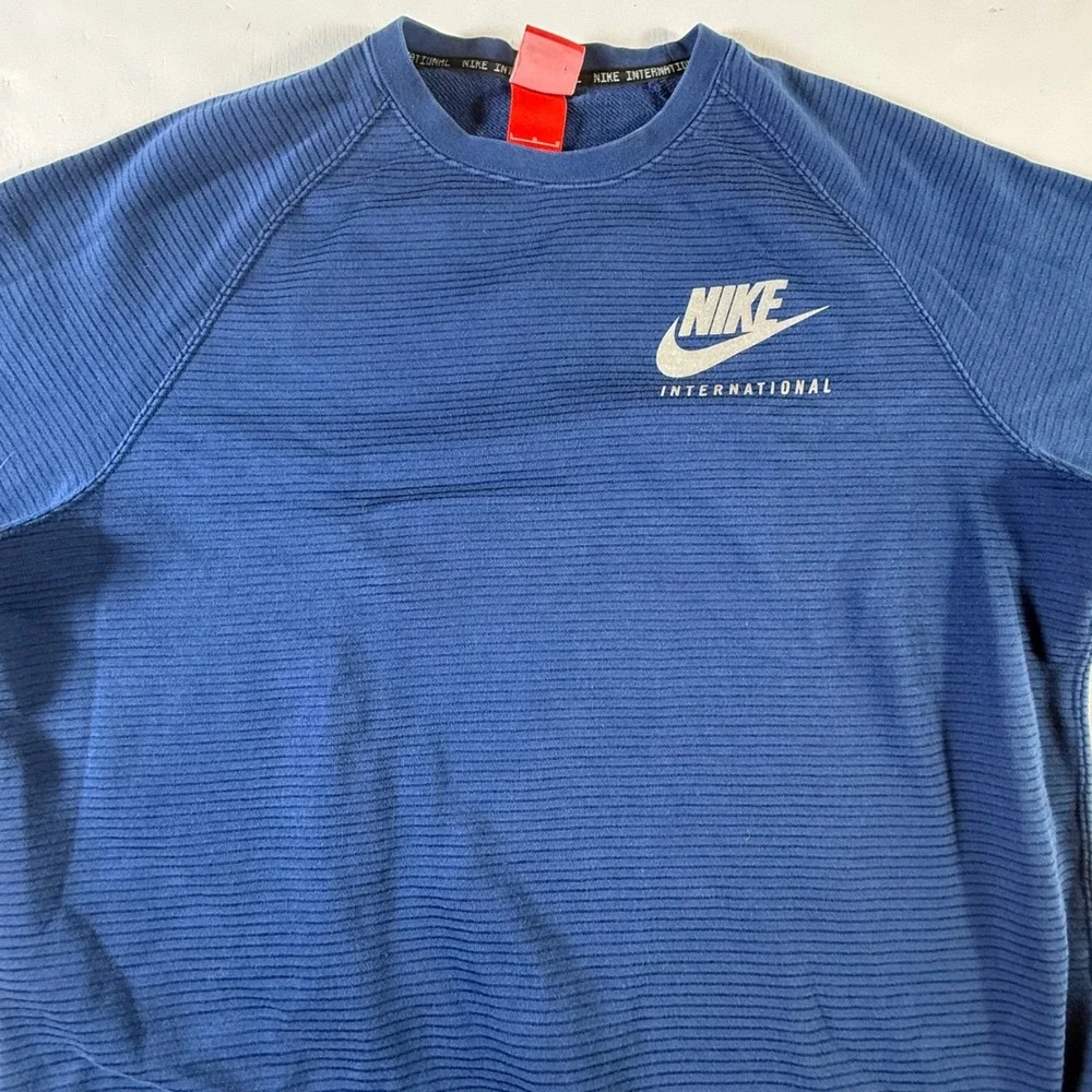 Nike‎ International Crewneck Ribbed Sweatshirt Mens Large Thumbholes 802375-451